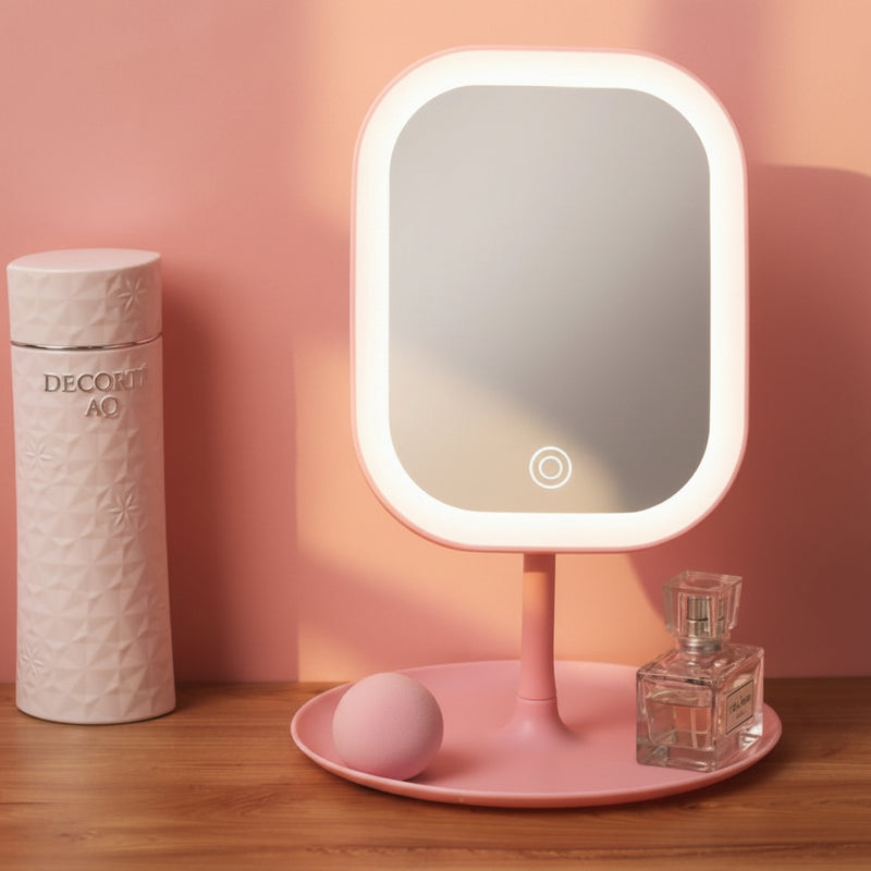 LED Makeup Mirror with USB Charging for Desktop