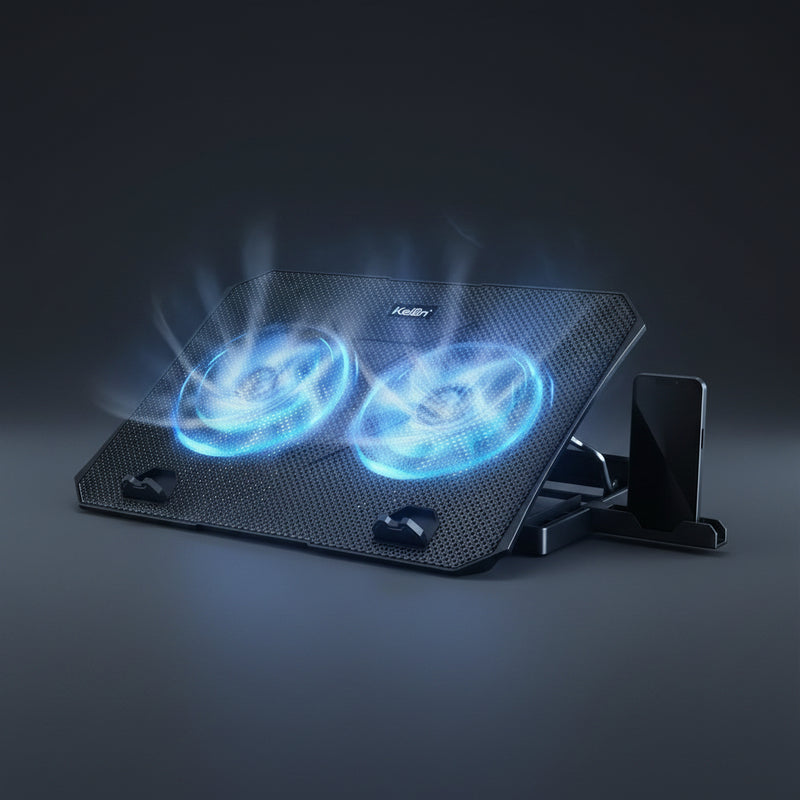 KeiBn Laptop Cooling Pad Gaming Laptop Cooler 2 Fans for 10-15.6 Inch Laptops 5 Height Stands 2 USB Ports (S039)
