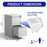 2 Drawer Metal Vertical File Cabinet With Lock Office Home Steel Vertical File Cabinet For A4 Legal