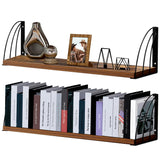 Thicked 0.71 IN Book Shelf for Wall Set of 2Large 23.5×7.9 IN Rustic Floating ShelvesRustic Brown ShelvesHanging Bookshelves for WallFarmhouse Floating Shelves for Laundry RoomBedroomKitchen