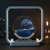 Wireless Charging Sand Art Night Light for Desktop